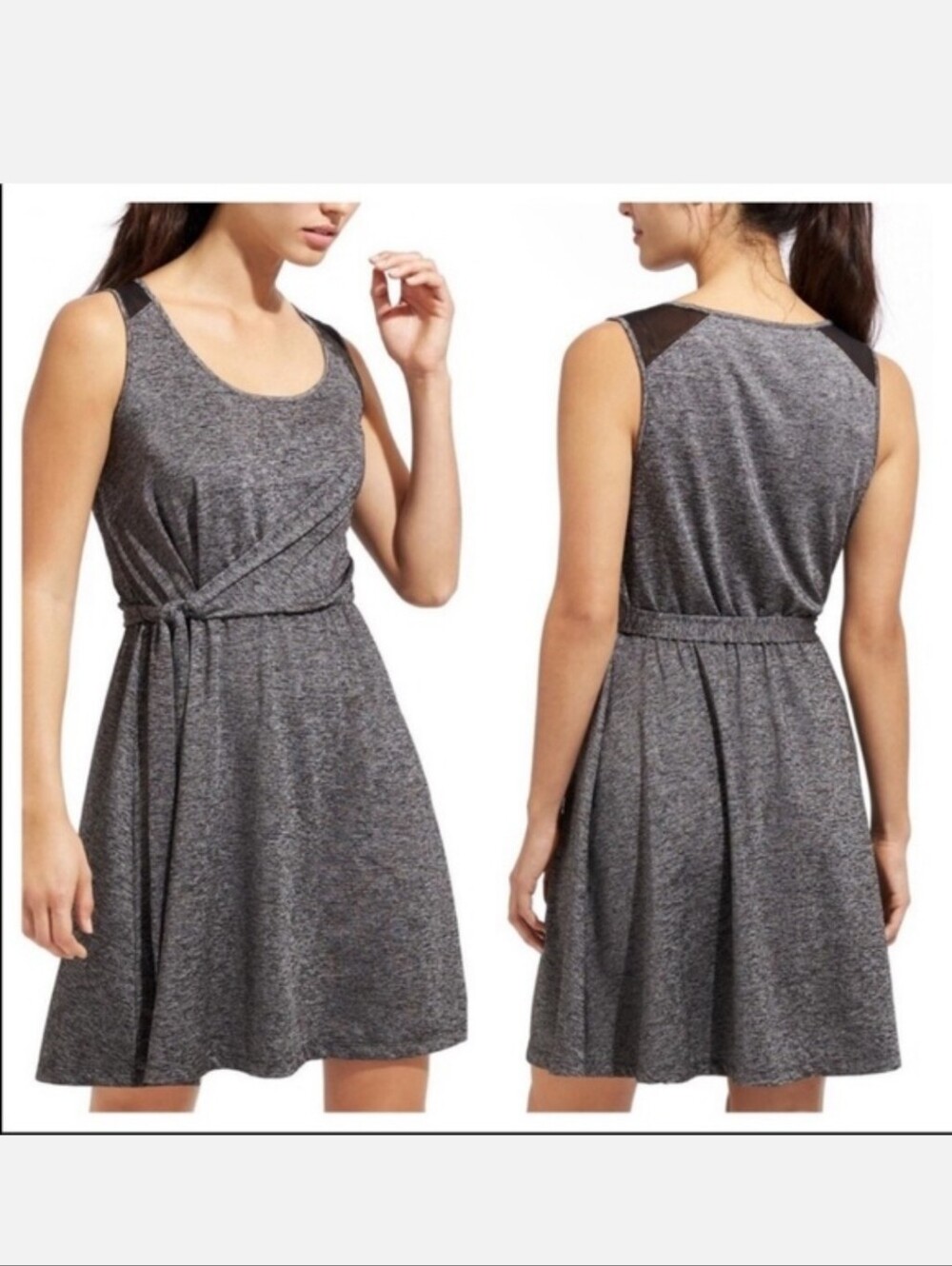 Athleta Sweet Saturday Gray Heather Tie‎ Waist Tank Dress Size Small